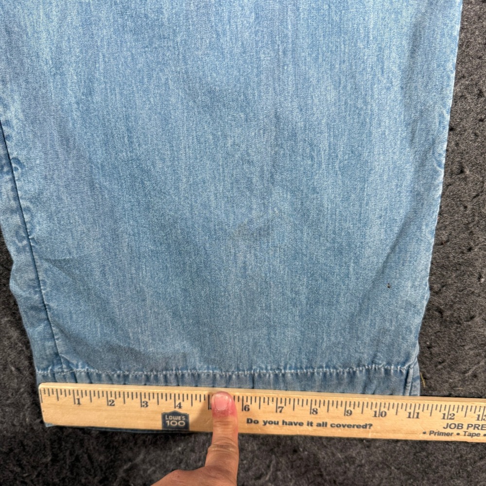 J.Jill Denim Wide Leg Jumpsuit Womens Medium Blue Cotton V-Neck WDR271981 - Picture 12 of 14